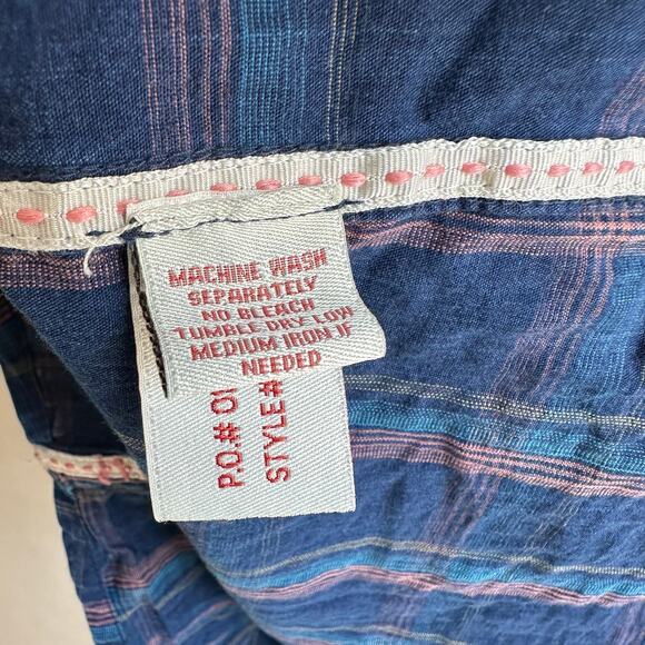 Carbon2Cobalt Men's Plaid Button Front Shirt Blue L - Picture 6 of 9